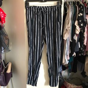 AE Black & White Striped Pants